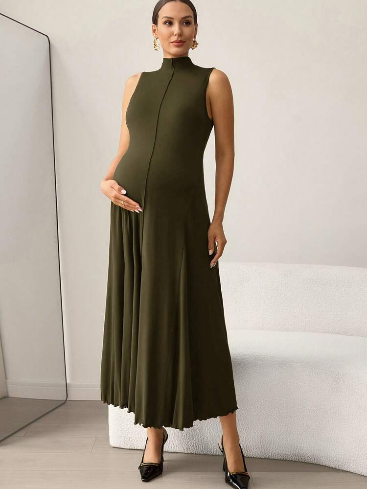 green maternity dress formal Flutter Bell Sleeve Empire Maternity Dress