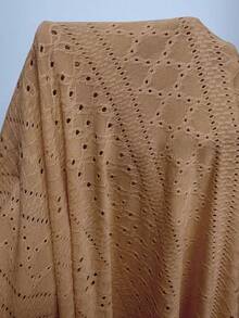 Elenzga 新款夏季奶油色针织提花性感修身系带迷你连衣裙（女款） - 棕色 - 查看 7