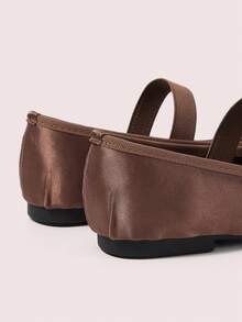 CUCCOO DOLLMOD Women's Mary Jane Style Flat Shoes, Brown Satin Fabric Bow Decoration - Coffee Brown - View 10