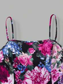 Franclia 大码女装两件套：纯色长袖外套和印花吊带连衣裙，女士春季套装，连衣裙搭配开衫，紫色女装，紫色印花连衣裙，印花婚礼宾客礼服，女士优雅套装，女士春季套装，女士连衣裙，正式礼服，女士鸡尾酒会连衣裙搭配开衫，印花吊带裙搭配紫色开衫，女士半正式套装，女士场合套装，女士春季套装，女士连衣裙套装，女士婚礼宾客套装 - 彩色 - 查看 3