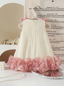 SHEIN Đầm không tay phối màu nơ thanh lịch và dễ thương cho bé gái - Nhiều màu - Xem 2