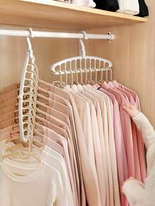 1PC Folding Wall Mounted Modern Magic Hanger Efficient Drying Space Saving Storage Multifunctional Home Dormitory Student Laundry Organizer - White - View 4