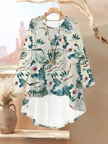 Rusticease 大码女士优雅休闲宽松长袖上衣和裤子两件套，适合秋冬季节女士休闲套装，包括衬衫和裤子套装、大码裤子套装、大码女装套装、夏季裤子套装、女士度假套装、女士夏季服装、女士春季服装、女士服装套装、女士两件套休闲装。 - 彩色 - 查看 3