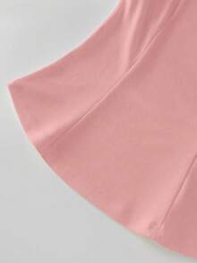 GlowEve Women's High-End Satin & Satin Patchwork Evening Gown, Formal Party French Style Blouse, Spring/Summer - Pink - View 4
