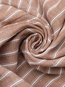 SHEIN LUNE Women's Casual Striped Sleeveless Mini Dress, Suitable For Summer Vacation, Commute And Daily Wear - Khaki - View 6