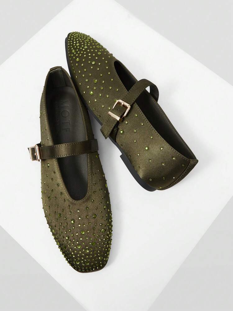 WOMEN'S COMMUTING CASUAL COMFORTABLE VERSATILE MARY JANE SQUARE TOE DIAMOND FLAT SHOES FOR CHRISTMAS