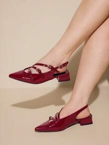 CUCCOO CURVES 女士宽楦高跟鞋 - 玫瑰紅 - 查看 1