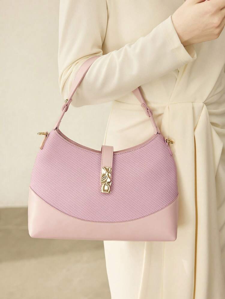 WOMEN'S METAL BUCKLE FASHION HANDBAG