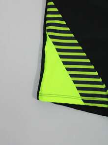 CoralVoy 男士拼色条纹抽绳夏季游泳短裤，夏威夷风 - 彩色 - 查看 7