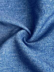 Maweii Quần ống rộng lửng cạp chun nữ, kiểu dáng đường phố, chất liệu denim dáng rộng, đa năng, phù hợp mặc hàng ngày, cỡ lớn, mùa xuân/hè/thu, quần nữ giả denim màu xanh dương, quần ống phồng, quần nữ giả denim, quần hè cho nữ - Màu xanh lam - Xem 6