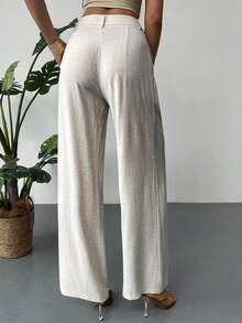 Rafferiza 女士休闲直筒裤，春夏款 - 米色 - 查看 2