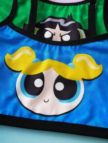 THE POWERPUFF GIRLS X SHEIN Tween Girl Cartoon Print Camisole Undershirt - Multicolor - View 5