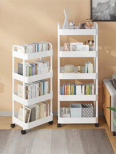 Xe đẩy lưu trữ 3/4/5 tầng có bánh xe - Kệ đựng đồ đa năng, kết cấu nhựa chắc chắn, dễ lắp ráp không cần dụng cụ, giá để đồ tiết kiệm không gian cho nhà bếp, phòng tắm, văn phòng, phòng ngủ - Thích hợp cho gia đình và sử dụng thương mại - Xe đẩy màu trắng/đen, sắp xếp nhà cửa, thiết kế nhỏ gọn, cấu trúc chắc chắn, kệ lưu trữ di động, kệ sách cho nhân viên văn phòng (Một số màu được chọn ngẫu nhiên)