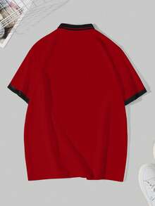 Manfinity Hypemode Men's Casual Colorblock Polo Shirt For Summer - Multicolor - View 2