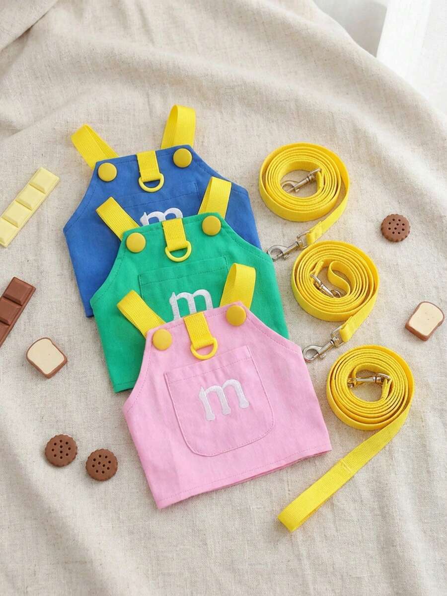 PETSIN Pet Chest And Back Skirt, Cat Traction Strap, Animal Collar Set, Pet Supplies Strap Skirt, Dog Walking Princess Skirt, Pet Chest And Back Skirt+Rope Sweet Princess SBritish Style Chest And Back Set - Multicolor - View 1