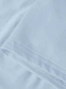 SHEIN Girlism Tween Girls Knitted Solid Color Cute Ruffle Layered Built-In Shorts Mini Skirt, Y2K Fashion, Back To School, Ruffle Skirt, Light Blue Skirt Girls,Kids - Dusty Blue - View 5