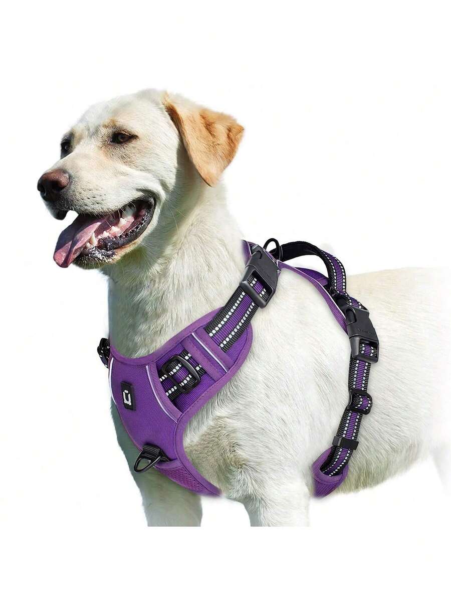 Arnés de pecho para perros, arnés de pecho anti-tracción para mascotas, chaleco acolchado ajustable para perros, chaleco de tela Oxford anti-ahogo para mascotas con asas fáciles de controlar, adecuado para perros grandes