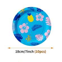 Blue Background Summer Island Disposable Party Supplies Set, Suitable For 10 Guests, Disposable Paper Tray Party Tableware Suitable For Birthdays, Weddings, Themed Parties, Family Picnics - View 8