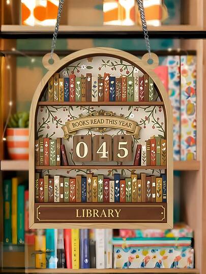 1PC Vintage Style "Books Read This Year" Reading Record Plaque - Personalized Book Tracker & Library Decor, Ideal Reading Hobby Gift For Book Lovers, Bookish Counter For Home Wall Or Bookshelf