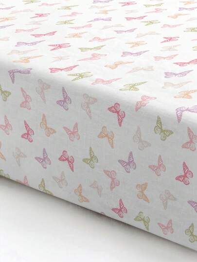 SHEIN 1件儿童柔软床笠，图案可爱 - 最佳奢华单件床单，适合搭配床上用品套装 - 1个床垫套 - 价格实惠，品质优良，适用于婴儿床、幼儿床、婴儿床、单人床、双人床、标准双人床、大号双人床、儿童床品套装，男女童标准款。