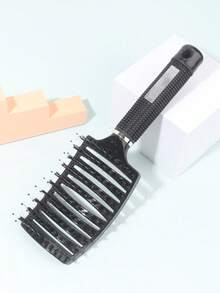 猪鬃毛发梳，梳子，头皮按摩梳，男女通用造型梳，适合美发沙龙和家庭使用 - 彩色 - 查看 2