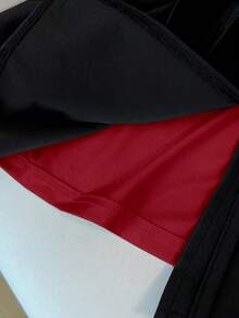 GlowEve CURVE 女士加大码撞色拼接针织圆领常规肩部短袖收腰宽松直筒休闲日常时尚舒适百搭二合一T恤，春夏款 - 彩色 - 查看 7