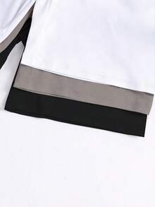 6pcs/Set Teenage Boys' Minimalist Fashion Black, Gray, Blue Letter Print Short Sleeve T-Shirt And Shorts Pajama Set - Multicolor - View 6