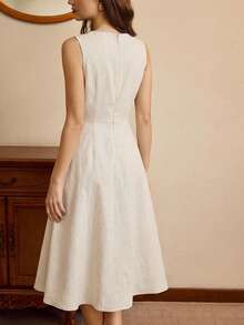 Vintamour Vintage Elegant Women's Dress With Pockets And Buttons Casual Commute Holiday Dress Winter Clothes For Women Women's Winter Clothes Winter Outfit For Women Christmas Looks Christmas Outfit For Women Christmas Clothes New Year Clothes New Year Outfit New Year Women Women's Winter Dress New Year Dress Elegant Dresses For Women Formal Dresses For Women,Summer Dresses For Women - Apricot - View 6