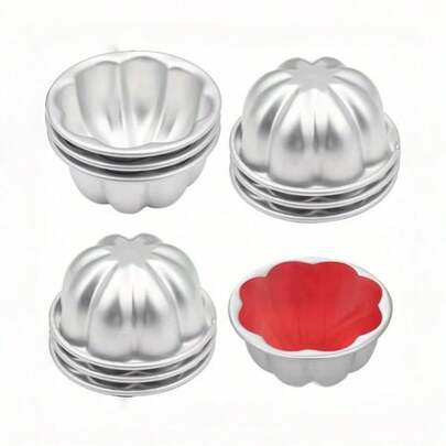 Khuôn làm bánh pudding bằng hợp kim nhôm, tự làm hình quả bí ngô cho Halloween, khuôn nướng bánh hoa, khuôn thạch chống dính, dễ lấy bánh ra, khuôn nướng bằng hợp kim nhôm làm nóng nhanh, thích hợp cho bánh pudding, thạch, bánh ngọt, bánh brownie, Giáng sinh, Ngày lễ tình nhân.