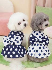 PETSIN 狗狗服装、猫咪服装、动物裙装、宠物春夏新品系列、幼犬连衣裙、公主风百搭连衣裙、条纹印花、小型动物服装、清凉防晒霜 - 彩色 - 查看 2