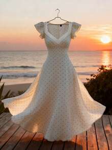 GlowEve Ladies Weave Elegant Long Summer Dresses - Apricot - View 1