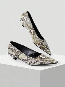 Mnmlis 芭蕾舞鞋系带尖头细跟高跟鞋小号皮鞋 - 棕色 - 查看 5