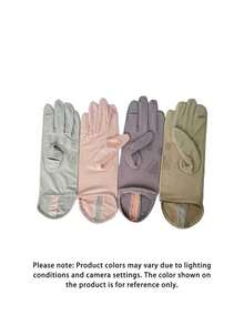 1双春夏轻薄防晒手套，防紫外线露指触屏驾驶骑行户外透气中长手套，冰凉轻薄 - 彩色 - 查看 13