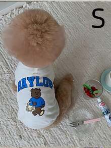 1pc Pet Dog/Cat Clothes, Cute Bear Design, Made Of Spun Rayon, Suitable For Small And Medium Breed Dogs - Multicolor - View 14