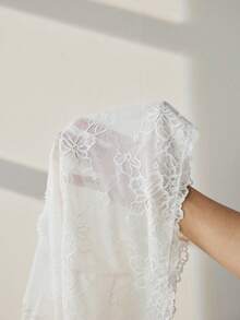 HautHeat Women's Solid Color Lace Sexy Camisole Nightgown - Apricot - View 8