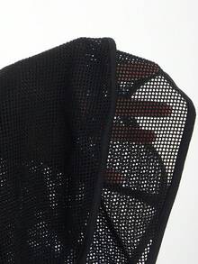 Mistrie 女士夏季时尚纯色镂空半身裙 - 黑色 - 查看 7