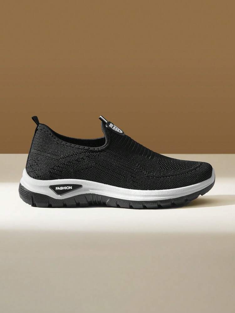 CUCCOO EASI Black Slip-On Shoes, Thick-Soled Non-Slip And Breathable Sneakers, Daily Commuting Versatile Casual Women's Shoes