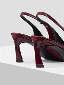 Mnmlis Women's Fashionable Elegant Pointed Toe High Heels Fall Shoes - Burgundy - View 3