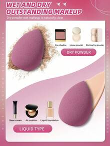 4 Pcs Makeup Sponge Set With Storage Box Multi Function Applicator For Liquid Powder Foundation Blender Travel Cosmetic Tool Kit Christmas Stocking Stuffer Gift Idea - Multicolor - View 6