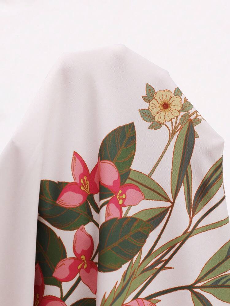 Plus Size Women's Summer Casual Vacation Elegant  Floral Print V-Neck Casual Vacation Dress, Suitable For Summer,Summer Vacation,Casual Holiday Style,Summer Outfits For Women ,Vacation Outfits Women ,Holiday Outfits For Women,Going Out Outfits,New Clothes,Simple And Fashionable For Everyday Wear,Suitable For Summer, Vacation, Daily Wear, Festival Outfits For Women,Country Concert Outfit,Beach Outfits For Women,Western Style,Flowy Dress,Gifts For Mother,Boho Dress