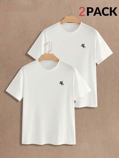 HIMLAND 男士休闲日常通勤时尚印花T恤