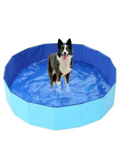 Foldable Outdoor Swimming Pool Pet Bath Pool Dog Cat Bath Tub Portable Heavy Duty Durable Leakproof Large Capacity For Dogs Cats Puppies