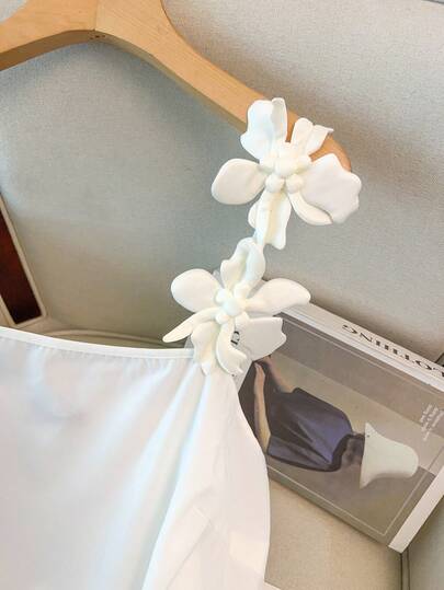 GlowEve CURVE Plus Size Women Solid Color 3D Floral Decor Elegant Dress Summer Spring Wedding Guest Party