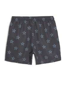 ZELFYO Men's Casual Star Print Beach Shorts - Dark Grey - View 3