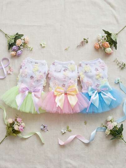 PETSIN Dog Clothing, Cat Clothing, Animal Skirts, Pet Spring/Summer New Collection, Puppy Dress, Princess Versatile Dress, Printed Stripes, Small Animal Clothing, Cool Sunscreen