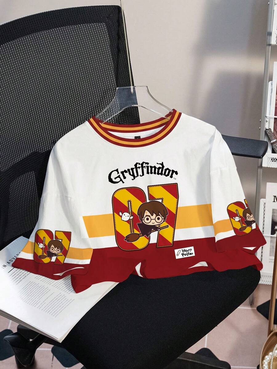 HARRY POTTER X SHEIN 女士短款T恤 - 白色 - 查看 1