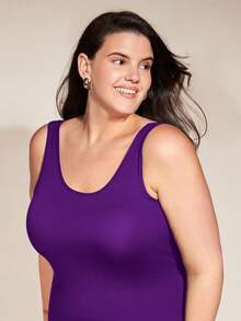 EMERY ROSE Vestido casual de cena y citas de corte ajustado en talla grande - Morado - Ver 6