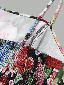Franclia 大码女装时尚夏季碎花雪纺连衣裙和外套优雅两件套 - 彩色 - 查看 4