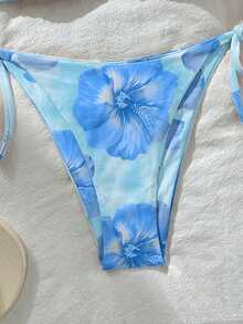 Swim Vcay Women's Sexy Random Print Halter Tie Bikini Set, Summer - Multicolor - View 3