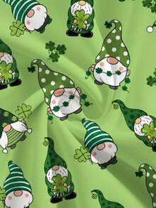 PopScrub 女士V领印花休闲工作服上衣 - 綠色 - 查看 5